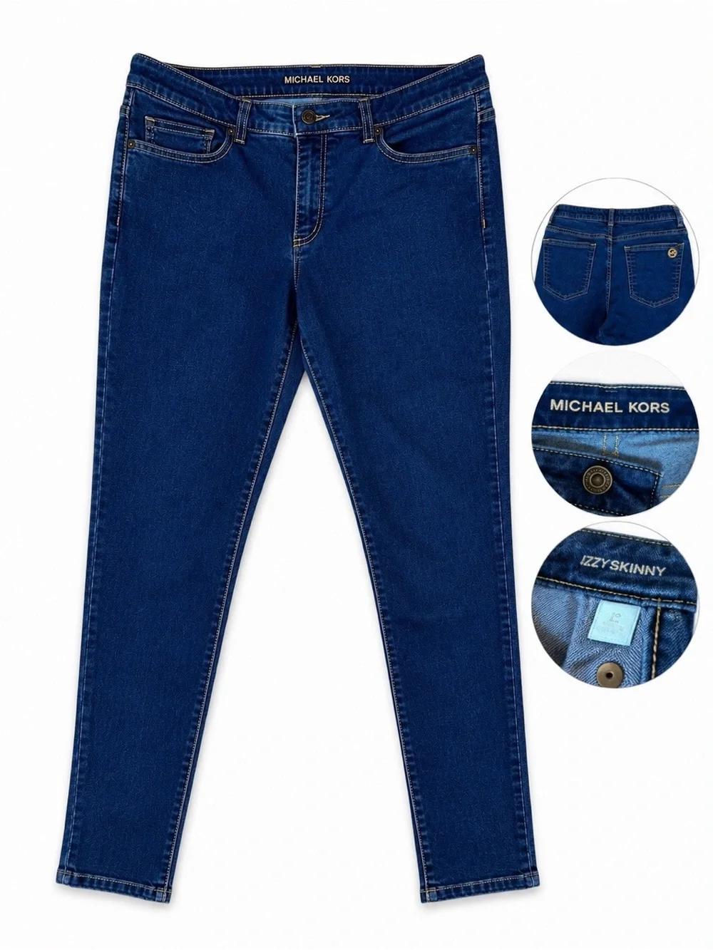Michael Kors Izzy Skinny Jeans Women's 10 Blue Stretch Mid Rise Denim